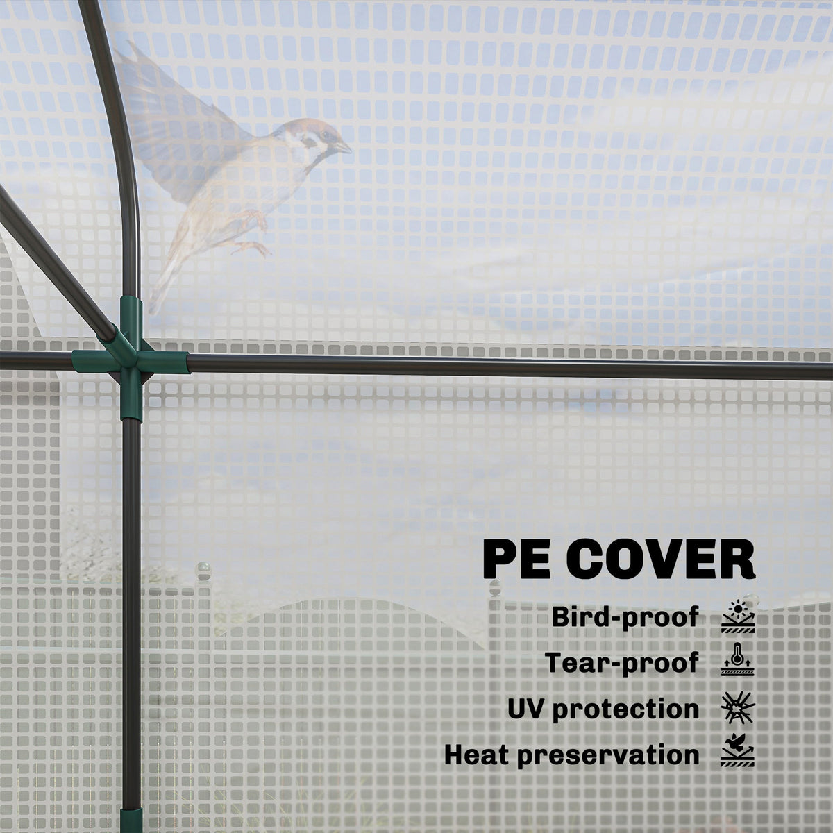 3-Tier Mini Greenhouse, 56.3" x 18.1" x 65", White
