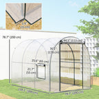 3 x 2 x 2 m Polytunnel Greenhouse with Roll-up Door, Clear