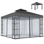 10' x 10' Soft Top Gazebo with Mosquito Netting, Dark Grey