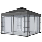 10' x 10' Soft Top Gazebo with Mosquito Netting, Dark Grey
