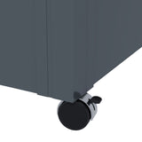 82 Gallon Galvanized Steel Deck Box with Wheels and Handles, Dark Grey