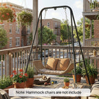 Hammock Chair Stand with Anti-Slip Pads and 2 Carabiners, Black