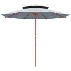 104'' x 104'' Patio Umbrella with Crank and Double Top, Light Grey