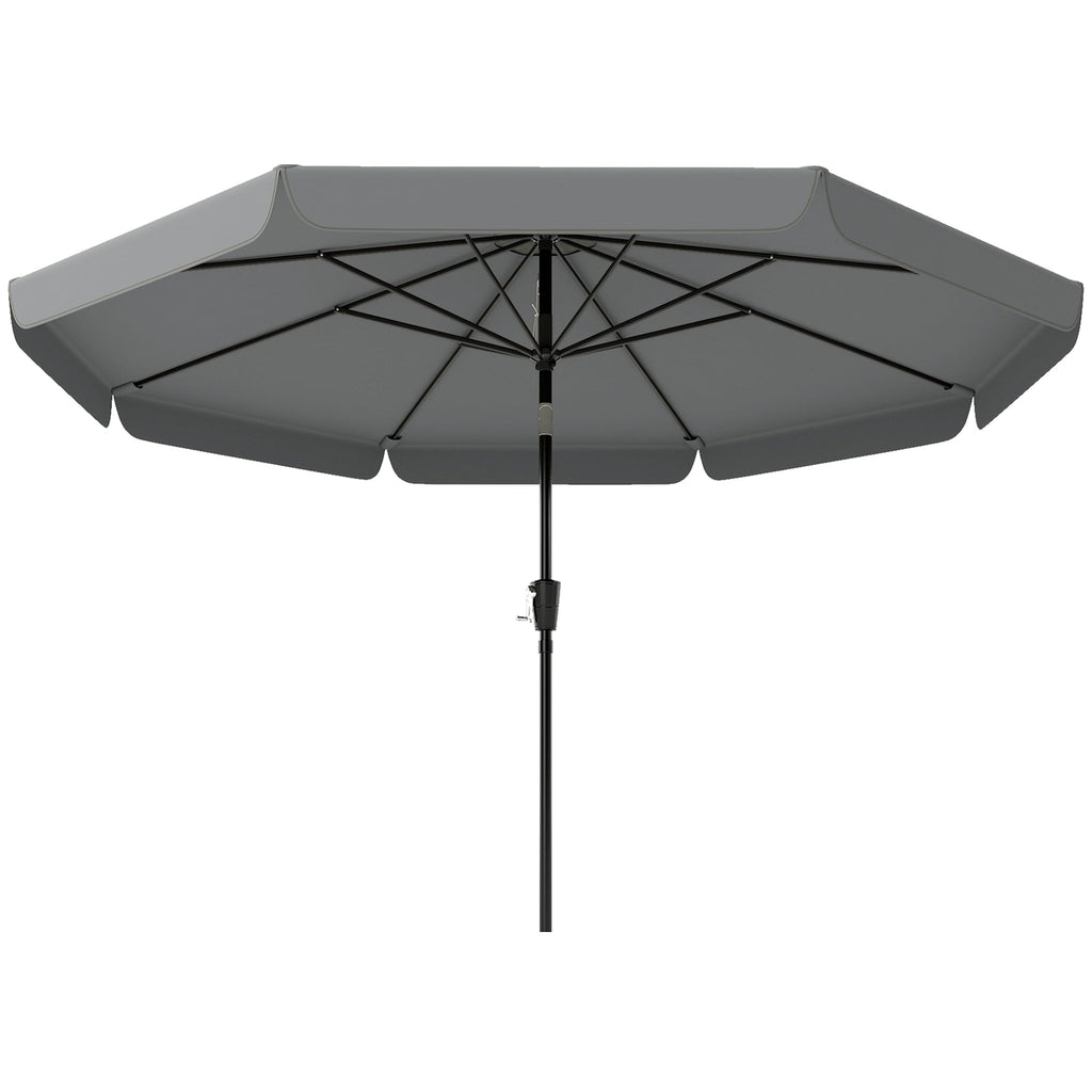 10ft Patio Umbrella with Push Button Tilt and Crank, Dark Grey