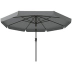 10ft Patio Umbrella with Push Button Tilt and Crank, Dark Grey