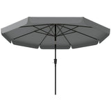 10ft Patio Umbrella with Push Button Tilt and Crank, Dark Grey