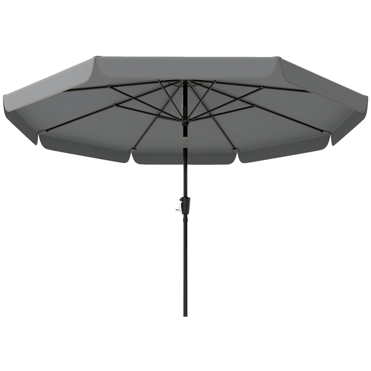 10ft Patio Umbrella with Push Button Tilt and Crank, Dark Grey