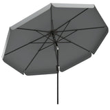 10ft Patio Umbrella with Push Button Tilt and Crank, Dark Grey