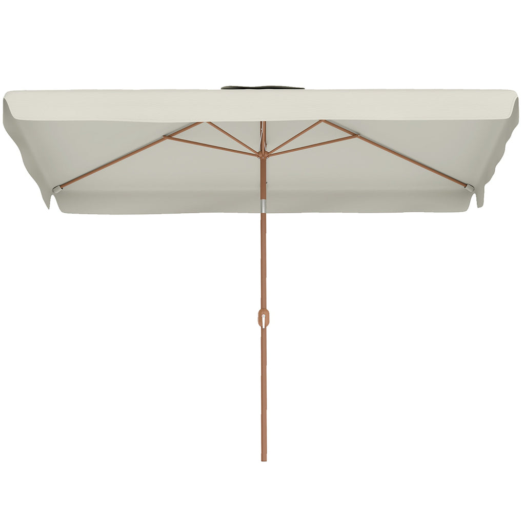 118.1" x 78.7" Patio Umbrella with Crank Handle and Adjustable Angle, White