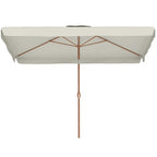 118.1" x 78.7" Patio Umbrella with Crank Handle and Adjustable Angle, White