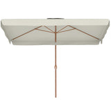 118.1" x 78.7" Patio Umbrella with Crank Handle and Adjustable Angle, White
