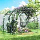 7.1FT Garden Arch Trellis with Climbing Net for Outdoor Plants