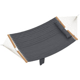 128" x 55" 2-Person Hammock with Pillow, 440 lbs Capacity, Gray