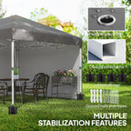 10' x 10' Pop Up Canopy Tent with Sidewalls and Roller Bag, Dark Grey