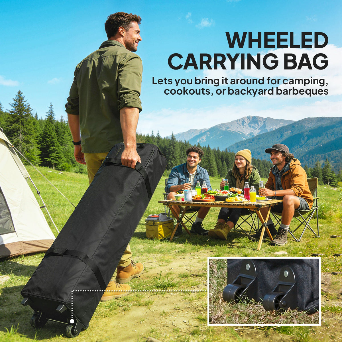 10' x 10' Pop Up Canopy Tent with Sidewalls and Roller Bag, Dark Grey