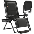 Zero Gravity Lounger Chair with Cup Holder, 400 LBS Capacity, Black