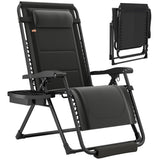 Zero Gravity Lounger Chair with Cup Holder, 400 LBS Capacity, Black