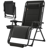 Zero Gravity Lounger Chair with Cup Holder, 400 LBS Capacity, Black