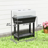 41L Self-Watering Raised Garden Bed with Lid and Shelf, Black