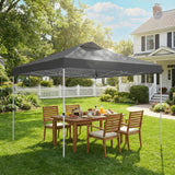 9.8' x 9.8' Pop-Up Canopy with Carrying Bag, Stakes and Ropes, Dark Grey