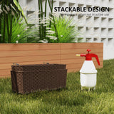 2 Pack 20" Railing Planter Boxes with Hooks and Drainage, Brown