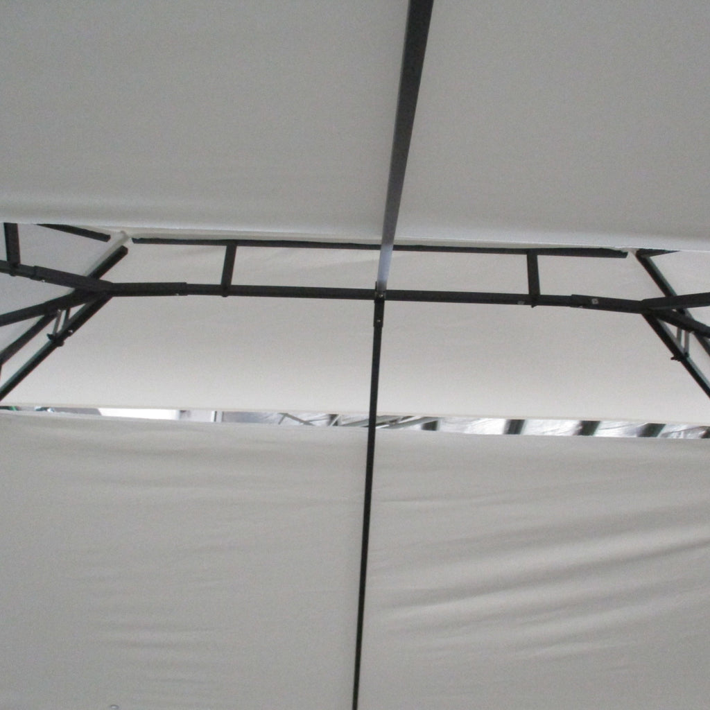 10' x 13' Outdoor Gazebo with Double Roof and Screen Panels, White
