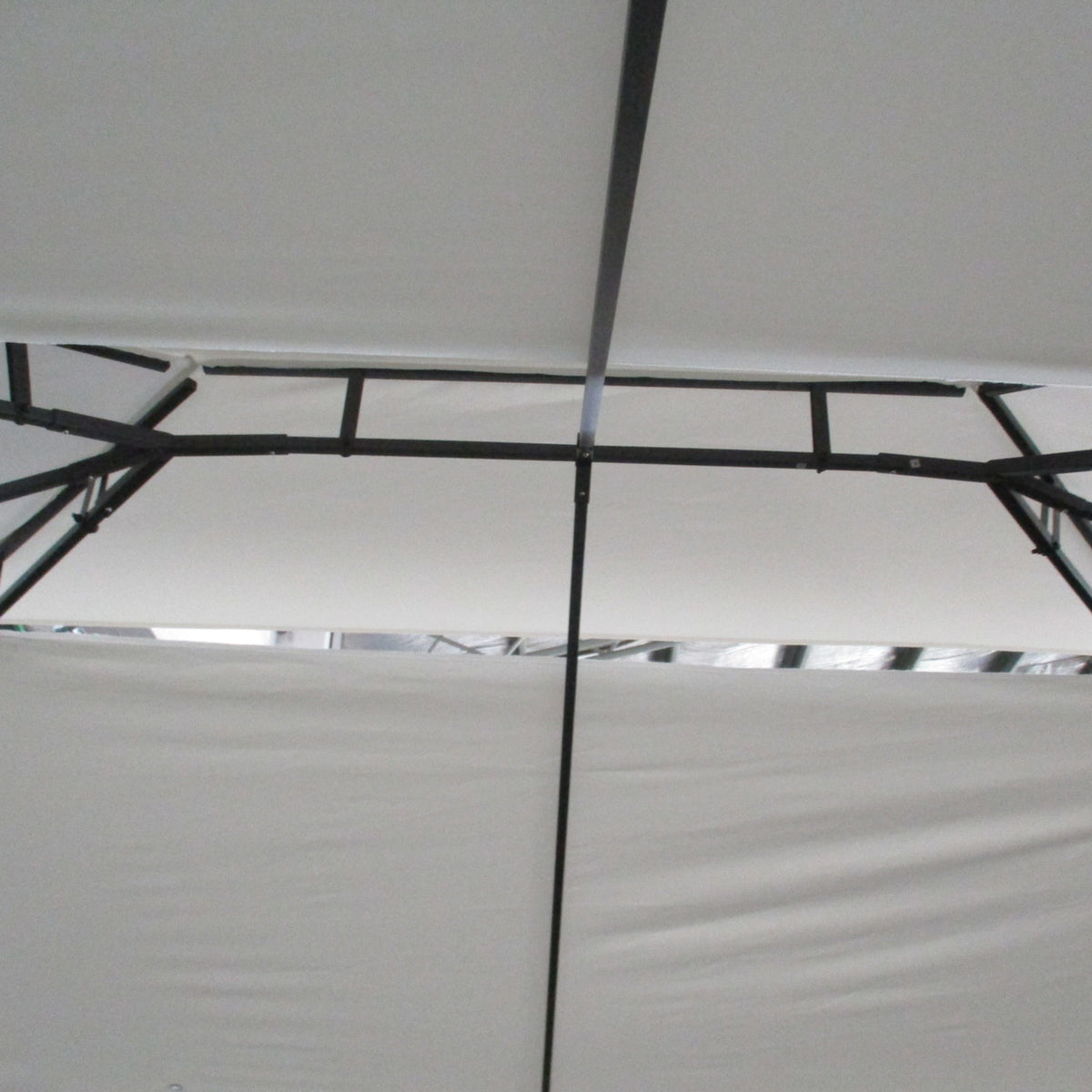 10' x 13' Outdoor Gazebo with Double Roof and Screen Panels, White