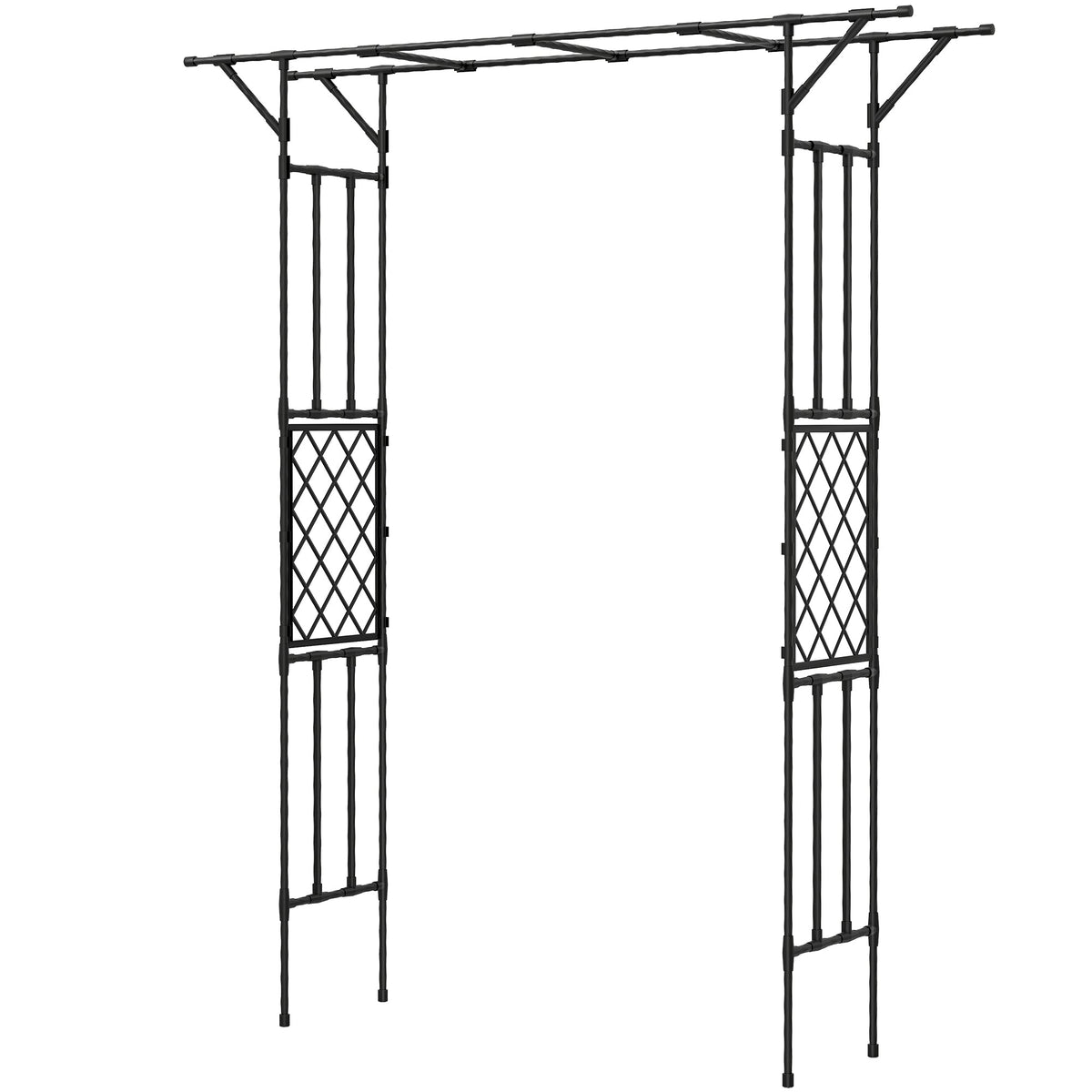 7.1ft Garden Arch for Climbing Plants and Wedding Decor, Black