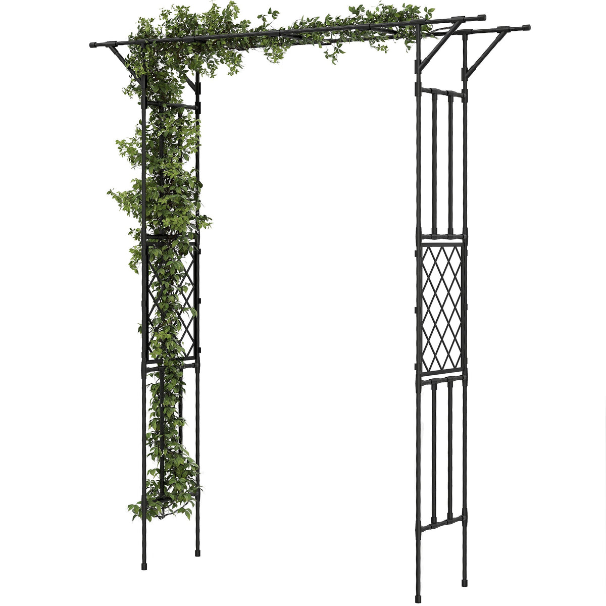 7.1ft Garden Arch for Climbing Plants and Wedding Decor, Black