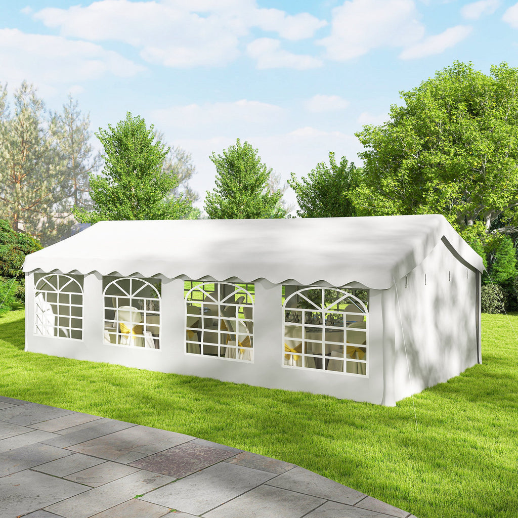 13' x 26' Heavy Duty Party Tent and Carport with Sidewalls, White
