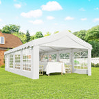 13' x 26' Heavy Duty Party Tent and Carport with Sidewalls, White