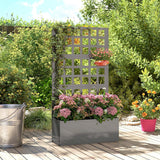 24" x 9" x 44.5" Raised Garden Bed with Trellis and Drainage, Gray