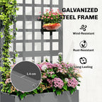 24" x 9" x 44.5" Raised Garden Bed with Trellis and Drainage, Gray