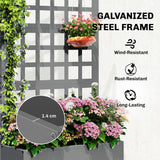 24" x 9" x 44.5" Raised Garden Bed with Trellis and Drainage, Gray
