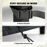 V-Shaped Garden Furniture Cover with Air Vent, 216 x 216 cm, Black