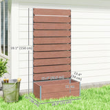 28" x 15" x 59" Raised Garden Bed with Trellis, Light Brown