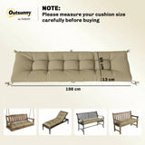 Memory Foam Sun Lounger Cushion with Ties, 190 x 60 cm, Sand