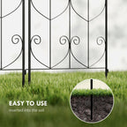 Set of 2 Metal Garden Trellis Panels, 180 x 50 cm, Bird Design