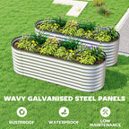 2pcs 6 x 2 x 2 ft Galvanized Raised Garden Beds, Silver