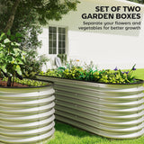 2pcs 6 x 2 x 2 ft Galvanized Raised Garden Beds, Silver