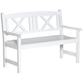 4FT 2-Seater Wooden Garden Bench with X-Shape Back, White