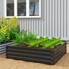 4' x 4' x 1' Galvanized Raised Garden Bed for Vegetables, Black