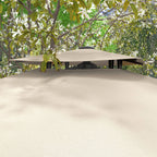 10ft Square Cantilever Patio Umbrella with 360° Rotation and Double Canopy, Khaki