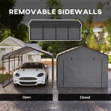 Onward 12' x 20' Heavy Duty Metal Carport with Galvanized Roof & Removable Sidewalls
