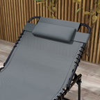 2-Piece Folding Chaise Lounge with Face Hole, Gray