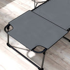 2-Piece Folding Chaise Lounge with Face Hole, Gray