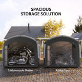 Bike Storage Tent with 210D Oxford Fabric and Carry Bag for 3-4 Bikes, Black