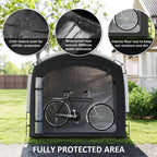 Bike Storage Tent with 210D Oxford Fabric and Carry Bag for 3-4 Bikes, Black