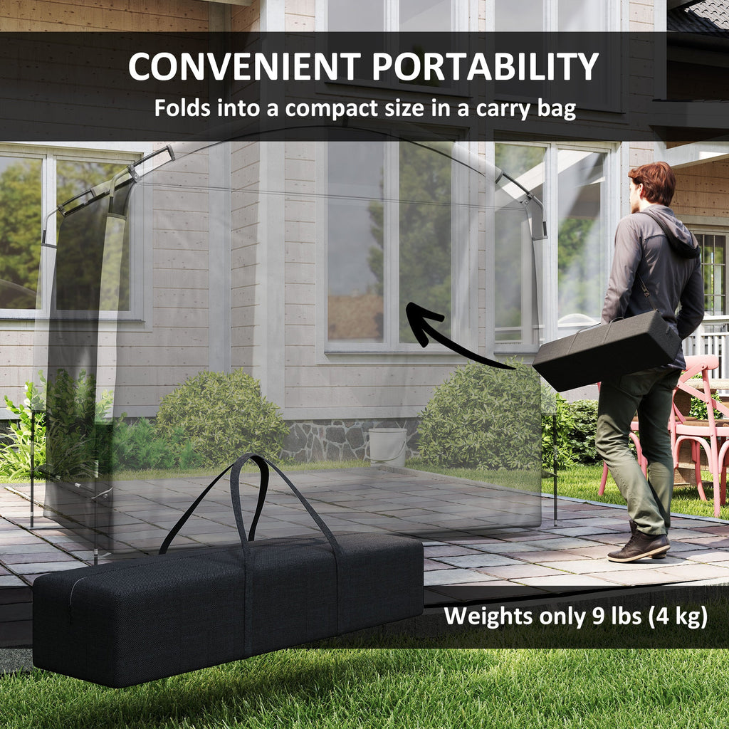 Bike Storage Tent with 210D Oxford Fabric and Carry Bag for 3-4 Bikes, Black