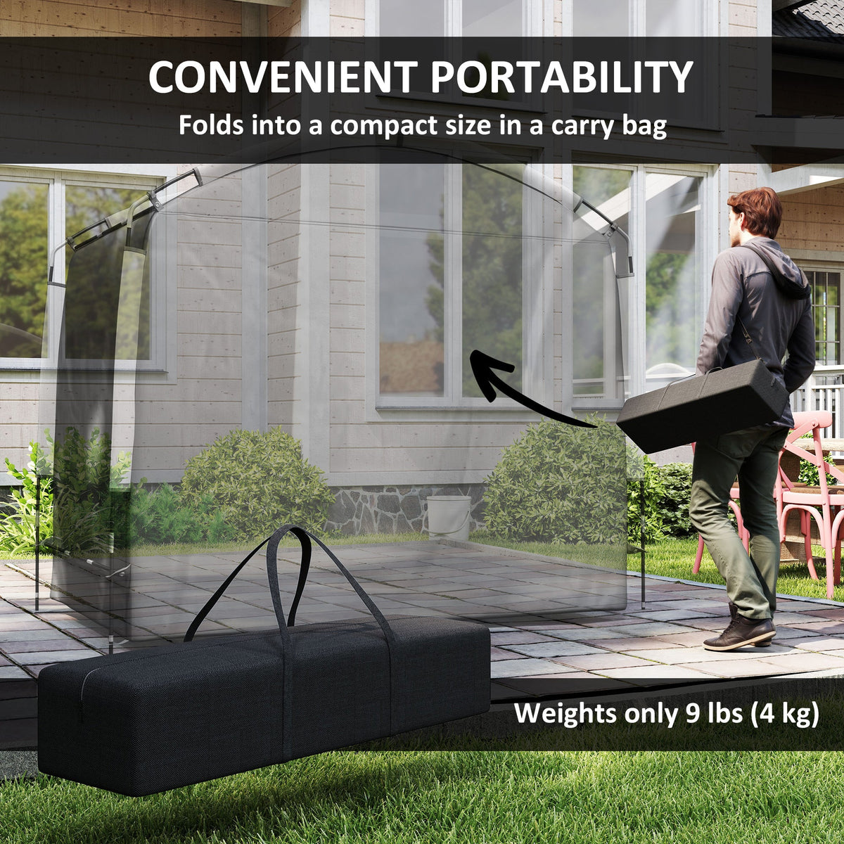 Bike Storage Tent with 210D Oxford Fabric and Carry Bag for 3-4 Bikes, Black
